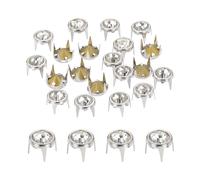 QUARKZMAN 50pcs Recharges Strass À Griffes 0.35"(9mm) Fond Pointu Perles À Griffes Strass Clous, Rivets Pointes Métalliques Rivet Décoratif Pour DIY Fabrication Vêtements, Argent Blanc