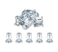 QUARKZMAN 50Pcs Rivet À Crénelage Multi-Prise, #10-24 Pétale Acier Au Carbone Fileté Finition Zinc Aveugle pour Plastique Carton Pressé Panneau Dur Ancrages Porte Tuyau Acier