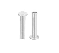 QUARKZMAN 50Pcs Rivets Semi-Tubulaires, 2,5mm x 12mm Rivet Tubulaire Semi-Tubulaire à Tête Plate en Aluminium Rivet Métallique pour la Réparation Industrielle et Domestique, Argenté