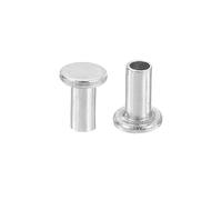 QUARKZMAN 50Pcs Rivets Semi-Tubulaires, 2,5mm x 5mm Rivet Tubulaire Semi-Tubulaire à Tête Plate en Aluminium pour Réparation Industrielle et Domestique, Argenté