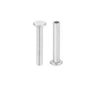 QUARKZMAN 50Pcs Rivets Semi-Tubulaires, 2mm x 12mm Rivets Tubulaires en Aluminium à Tête Plate Ronde Rivet Métallique pour Réparation Industrielle et Domestique, Argenté