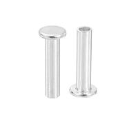 QUARKZMAN 50Pcs Rivets Semi-Tubulaires, 3mm x 12mm Rivet Semi-Tubulaire à Tête Plate en Aluminium pour l'Industrie et la Réparation Domestique, Argenté