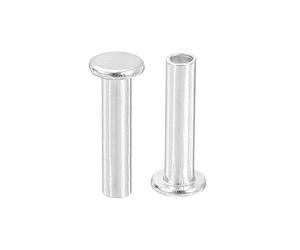 QUARKZMAN 50Pcs Rivets Semi-Tubulaires, 3mm x 12mm Rivet Semi-Tubulaire à Tête Plate en Aluminium pour l'Industrie et la Réparation Domestique, Argenté