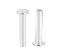 QUARKZMAN 50Pcs Rivets Semi-Tubulaires, 3mm x 14mm Rivets Tubulaires en Aluminium à Tête Plate Ronde Rivet Métallique pour la Réparation Industrielle et Domestique, Argenté