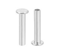 QUARKZMAN 50Pcs Rivets Semi-Tubulaires, 4mm x 20mm Rivets Tubulaires en Aluminium à Tête Plate Ronde Rivet Métallique pour la Réparation Industrielle et Domestique, Argenté