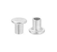 QUARKZMAN 50Pcs Rivets Semi-Tubulaires, 4mm x 6mm Rivet Tubulaire Semi-Tubulaire à Tête Plate en Aluminium pour Réparation Industrielle et Domestique, Argenté