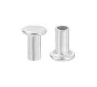 QUARKZMAN 50Pcs Rivets Semi-Tubulaires, 4mm x 8mm Rivet Tubulaire en Aluminium à Tête Plate Ronde Rivet Métallique pour Réparation Industrielle et Domestique, Argenté