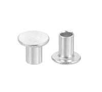 QUARKZMAN 50Pcs Rivets Semi-Tubulaires, 5mm x 8mm Rivet Tubulaire en Aluminium à Tête Plate Ronde Rivet Métallique pour Réparation Industrielle et Domestique, Argenté