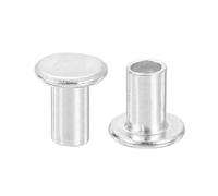 QUARKZMAN 50Pcs Rivets Semi-Tubulaires, 6mm x 10mm Rivet Tubulaire Semi-Tubulaire à Tête Plate en Aluminium pour Réparation Industrielle et Domestique, Argenté