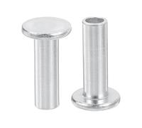 QUARKZMAN 50Pcs Rivets Semi-Tubulaires, 8mm x 25mm Rivet Semi-Tubulaire à Tête Plate en Aluminium Rivet Métallique pour la Réparation Industrielle et Domestique, Argenté