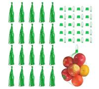 QUARKZMAN 50pcs Sacs À Couvaison D'oeufs, 20 inch Filet en Nylon Réutilisable Sacs À Produits Maillés avec Fermetures À Boucle Plastique Élastique Résistant pour Fruits Légumes, Green