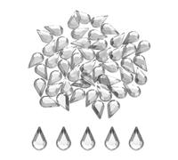 QUARKZMAN 50PCS Strass En Acrylique À Dos Plat 8x13mm Strass Artificiels Pour DIY Perles Mariage Fête Maquillage Visage Fabrication De Bijoux Blanc
