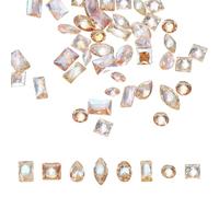 QUARKZMAN 50pcs Strass Zircon Brillant 2-4mm Multi-Formes Mini Strass pour Art des Ongles Diamants Cristal Strass 3D À Dos Plat pour Art des Ongles DIY ornementation Manucure Iridescent