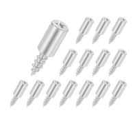 QUARKZMAN 50Pcs Supports D'Étagère, Cheville D'Étagère 7mm Avec Manchon Anti-Dérapant En Silicone, Vis Auto-Taraudeuse Métallique Pour Étagère De Cuisine Bibliothèque (Argenté)