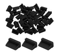 QUARKZMAN 50pcs USB Type A Port Fiches Couvercles Bouchons Silicone Anti Poussière Protecteur pour USB Femelle Fin, Noir