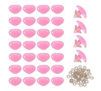 QUARKZMAN 50set 15mm Grand Nez De Securite en Plastique Triangle Rose avec Rondelle pour Crochet Peluche Animal Poupee Artisanat Marionnette Jouet en Peluche Ours