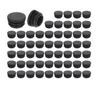 QUARKZMAN 56 Pcs Bouchon en Plastique Rond, Bouchons d'Extrémité de Tube Noirs, 22mm(0.87 Pouce) pour Pieds de Meubles, Protection de Glissement pour Chaise, Canapé, Table, Étagère