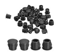 QUARKZMAN 58Pcs Bouchon de Trou en Nylon, 5.5-6mm Diamètre de Trou Bouchon d'étanchéité Rond Souple et Flexible de Verrouillage Bouchons en Caoutchouc pour Bouteilles, Tuyaux, Cuisine, Noir