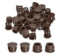 QUARKZMAN 58Pcs Bouchon de Trou en Nylon, 9.5-10mm Diamètre de Trou Bouchon d'étanchéité Rond Souple et Flexible de Verrouillage Bouchons en Caoutchouc pour Bouteilles, Tuyaux, Cuisine, Brun