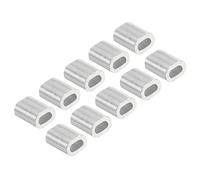QUARKZMAN 5mm Aluminium Manchons Pinces x 100pcs Simple Trou pour 1mm Fil Corde et Câble Ligne, [Argent Ton ]