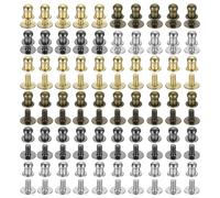 QUARKZMAN 5mm Clous à Tête Sphérique, 60 Pièces de Rivets à Bouton Rond pour La Maroquinerie Diy, Sac à Main, Ceinture, 4 Couleurs