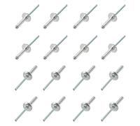 QUARKZMAN 5mm x 20mm Aveugles Rivets x 20Pcs Aluminium Ouvert Extrémité Grand Bride Rivet pour Métal et Plastique et Cuir, [Argent Ton]