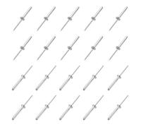 QUARKZMAN 5mm x 30mm Aveugles Rivets x 30Pcs Aluminium/Acier Ouvert Extrémité Rivet pour Métal et Plastique et Cuir, [Argent Ton]