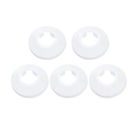 QUARKZMAN 5Pcs 0,8 Pouce/21,5 mm Cache-Tuyau de Bride en Plastique PP Plaques de Couverture de Plomberie Rosace de Tuyau d'Évacuation d'Eau Mur de Tuyau de Bride Décoratif, Blanc