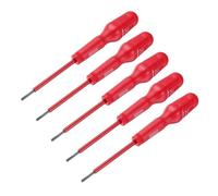 QUARKZMAN 5pcs 1000V Tournevis Isolé Magnétique Électrique à Fente 3mm x 75mm CR-V Électriciens Plat Tête Tournevis, Rouge