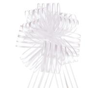 QUARKZMAN 5Pcs 10cm Grand Nœud Ruban Cadeau en Organza, Nœud Métallique Ruban Blanc Crème pour Un Panier de Mariage, Emballage Cadeau de Noël Ou de Saint-Valentin