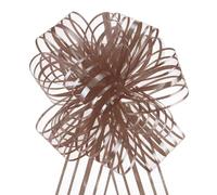 QUARKZMAN 5Pcs 10cm Grand Nœud Ruban Cadeau en Organza, Nœud Métallique Ruban Marron pour Un Panier de Mariage, Emballage Cadeau de Noël Ou de Saint-Valentin