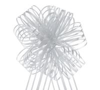 QUARKZMAN 5Pcs 10cm Grand Nœud Ruban Cadeau en Organza, Nœud Métallique Ruban Métallisé Argenté pour Un Panier de Mariage, Emballage Cadeau de Noël Ou de Saint-Valentin