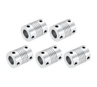 QUARKZMAN 5Pcs 10mm Pour 10mm Accouplement D'arbre En Alliage D'aluminium L25xD19 Accouplement Flexible Poutre Joint Connecteur Pour 3D Printer CNC Machine,Silver