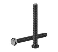 QUARKZMAN 5Pcs 3/8-16 x 3-1/2" Boulons À Tête Hexagonale Vis À Tête Hexagonale Filetée Complète En Acier Inoxydable 304 Boulons Hexagonaux Pour Construction Fabrication De Machines Noir