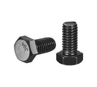 QUARKZMAN 5Pcs 3/8-16 x 5/8" Boulons À Tête Hexagonale Vis À Tête Hexagonale Filetée Complète En Acier Inoxydable 304 Boulons Hexagonaux Pour Construction Fabrication De Machines Noir