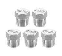 QUARKZMAN 5Pcs 304 Inox Acier Tuyau Bouchon Raccord 3/8" NPT Mâle Filetage Extérieur Hexagonal Tête Bouchon Hexagonal Tête Bonde Bouchons Raccords pour Air Eau Huile Gaz Tube