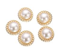 QUARKZMAN 5pcs 32L Perle Or Métal Boutons De Couture 20mm 4/5" Rond Boutons Pour Manteaux Femmes Avec Tige En Plastique Remplacement DIY Bouton Pour Couture Pull Décoration Artisanat, #2