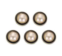 QUARKZMAN 5pcs 35L Boutons En Perle Fausse Or 22mm 7/8" Plastique Rond Bouton De Couture Remplacement Attache Artisanat pour Manteaux Vêtements DIY Décoration Artisanat #1