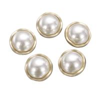 QUARKZMAN 5pcs 36L Perle Dorée Boutons En Métal À Coudre 23mm 7/8" Ronds Boutons Pour Manteau Femme Avec Tige En Plastique Remplacement DIY Bouton Pour Coudre Pull Décoration Artisanat, #9