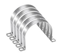 QUARKZMAN 5pcs 4 Inch 102mm Colliers De Conduit, Collier De Tube M102, Collier Rigide En Acier Inoxydable, Support En Forme De U Avec Deux Trous Pour Tube Tuyau Câble Fil, Épais