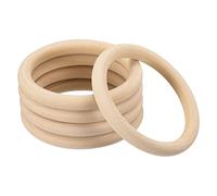 QUARKZMAN 5pcs 85mm(3.3-pouce) Naturel Bois Anneaux, 10mm Épais Lisse Inachevé Bois Cercles pour DIY Artisanat, Tricot, Macramé, Pendentif
