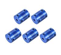 QUARKZMAN 5Pcs Accouplement d'Arbre en Alliage d'Aluminium de 4mm à 4mm L25xd19 avec Vis pour Codeurs et Moteurs, Bleu