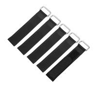 QUARKZMAN 5Pcs Attaches De Batterie Reutilisables, 0.8x6" Noir Nylon Multifonction Attache De Batterie Reglable Sangle De Serrage Boucles Crochet Fixation