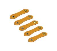 QUARKZMAN 5Pcs Attaches de Câble en Cuir 100X20mm Organisateur de Câbles Attaches de Câbles Givrées pour Câble Usb, Fil de Casque, Jaune