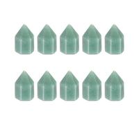 QUARKZMAN 5Pcs Baguettes De Cristal, Aventurine Verte Naturelle Hexagonale Pour Chakra Méditation Wire Wrapping Ornementationation Maison Gros Collection Pierre Revêche, 15 x 25mm