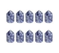 QUARKZMAN 5Pcs Baguettes De Cristal, Pierre À Points Bleus Cristal Naturel Hexagonal Pour Méditation Chakra Décoration Maison Collection En Gros Pierres Revêches, 15 x 25mm