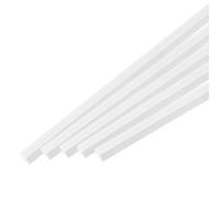 QUARKZMAN 5Pcs Barre Carrée en Plastique Abs, 1,5x1,5x500mm, Tige Solide en Plastique Abs, Kit de Barres en Plastique Blanches pour la Fabrication de Modèles Architecturaux DIY