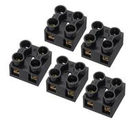 QUARKZMAN 5pcs Bornes A Vis Double Rangée, 2 Positions 500V 10A Barrette De Jonction, Barrière De Câble Pour Électroménagers, Circuits Électroniques, Noir