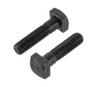 QUARKZMAN 5Pcs Boulons À Tête Carrée, 1/2-13x2" Vis À Machine Carrée Acier Au Carbone Noir Oxydé, Boulon T Pour Connections Électriques Ferroviaires Et Mécaniques