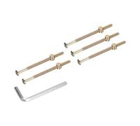 QUARKZMAN 5Pcs Boulons Pour Cadre De Lit, Boulons À Tête Hexagonale M6x110mm Avec Écrous Barillet Kit De Remplacement De Quincaillerie & Clé Hexagonale M4 Pour Meubles, Lits, Chaises